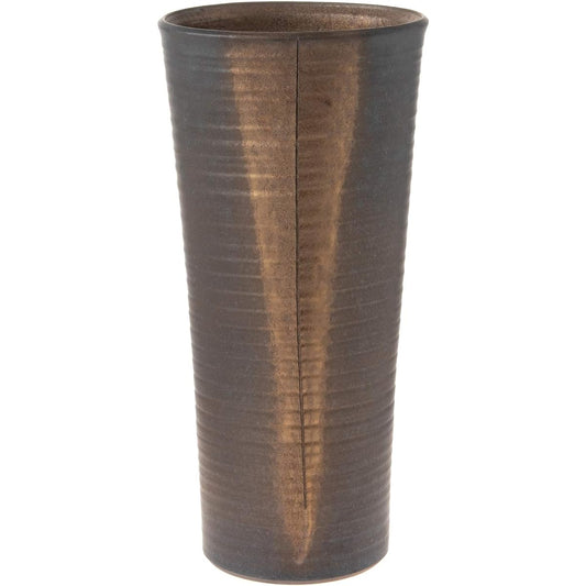 Shigaraki Ware Hechimon Vase Flower Base Large Vertical Ichijo Kinsai Pottery MR-1-2607