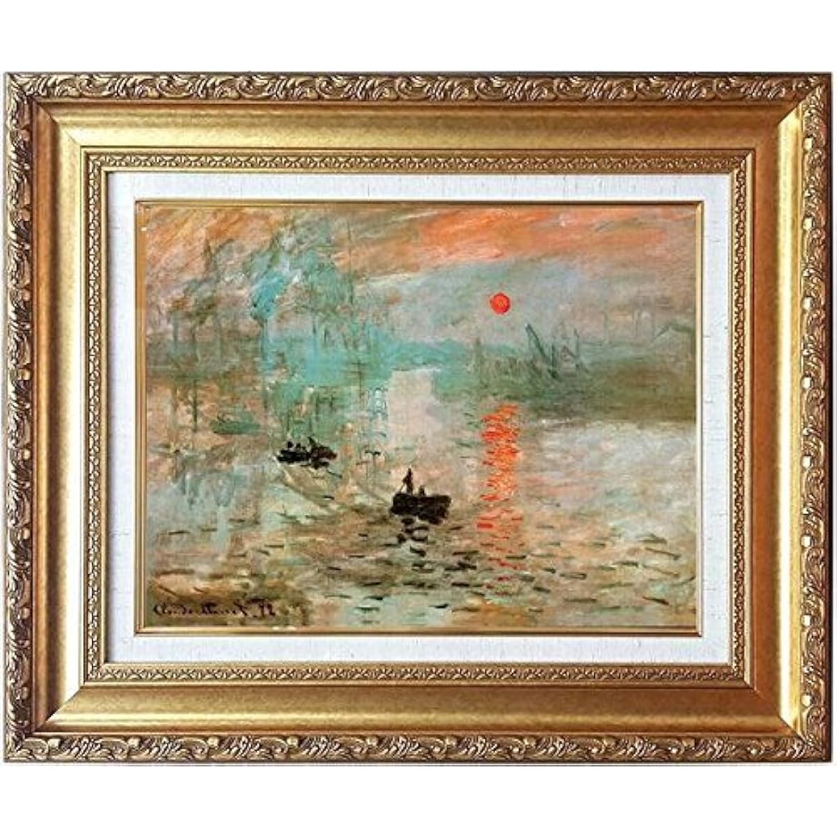 Claude Monet [World Famous Paintings Collection] "Impression/Sunrise" Reproduction Landscape Painting Coast Morning Sun Boat Harbor Impressionism Impressionism Rising Sun Dawn Estuary Waterfront [Reproduction Painting] [B2508]