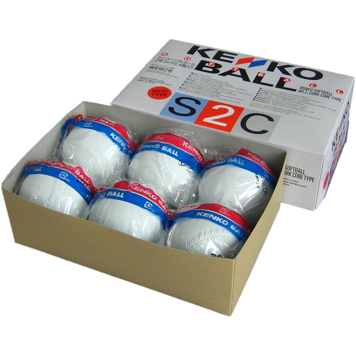 Nagase Kenko (KENKO) New Kenko Softball No. 2 Cork Core 1 box (6 pieces) S2C-NEW