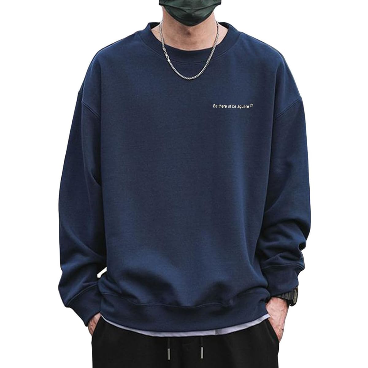 [OKJCON] Men's Sweatshirt, Long Sleeve, Spring, Loose, Stylish, Casual, Pullover, Large Size