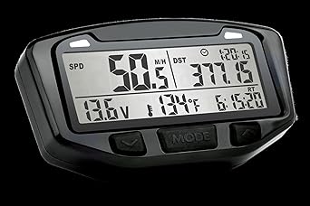 TRAIL TECH 712-114 Black Striker Speedometer Digital Gauge Kit Bolt Meter