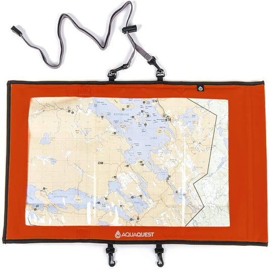 Aqua Quest TRAIL Map Case 100% Waterproof Black, Yellow, Orange, Blue, Green (Orange)