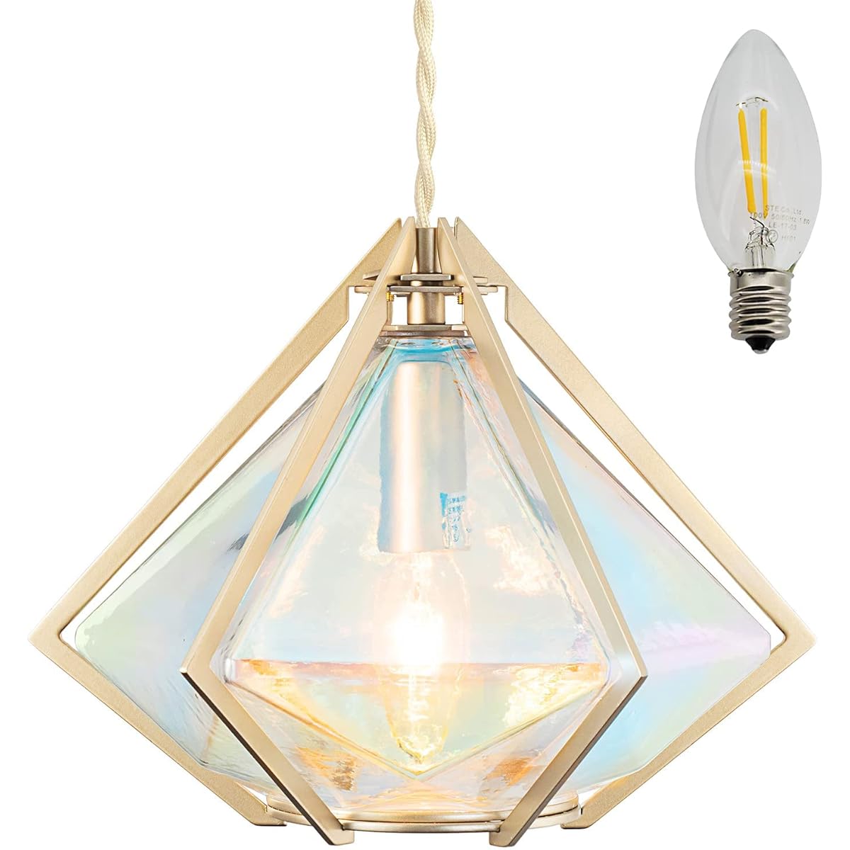 Moola Pendant Light Glass Leon Duct Rail LED Bulb Included Aurora