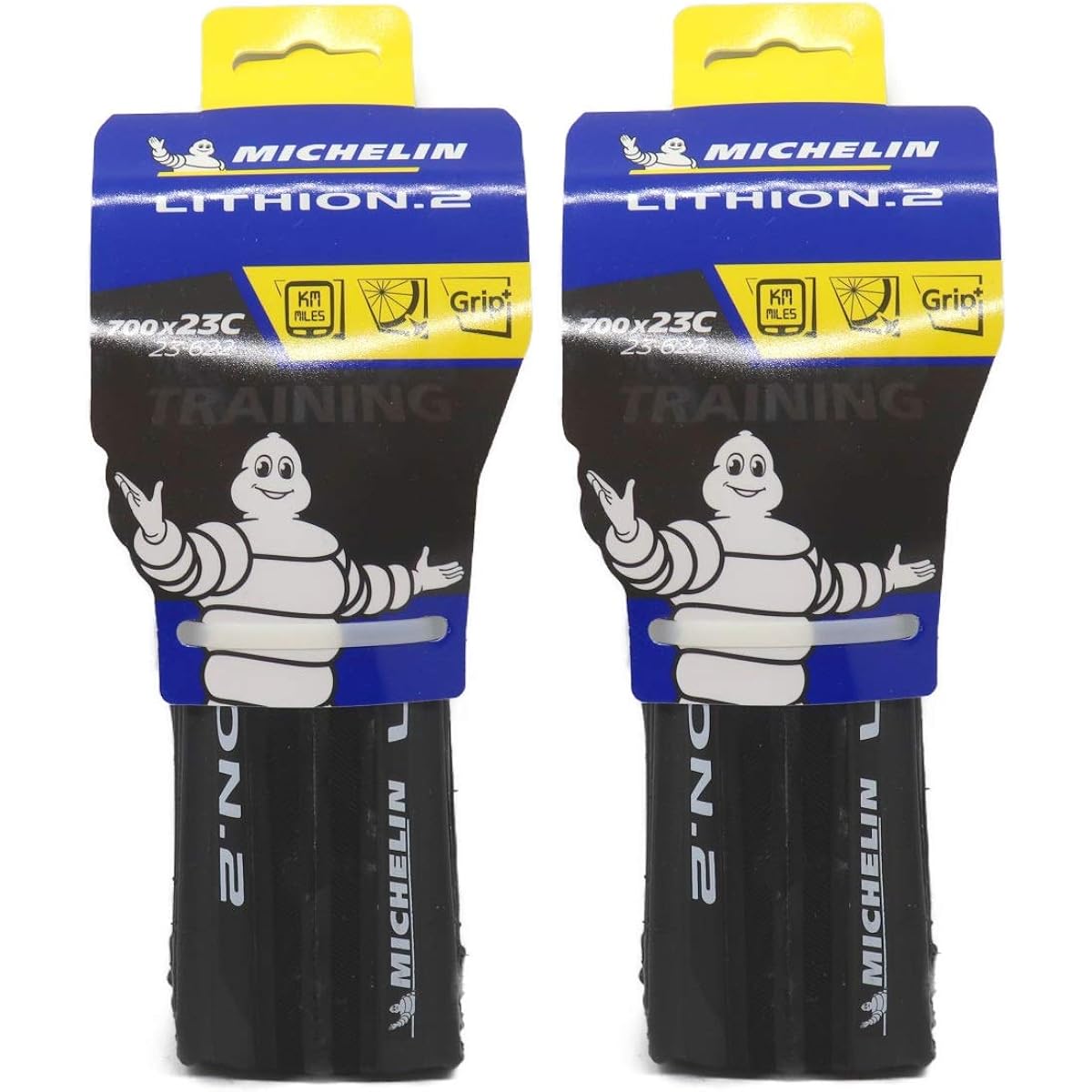 Set of 2 Michelin Lithion 2 V3 Lithion2 Clincher Tire 700c (Gray, 700x25c) [Parallel Import]