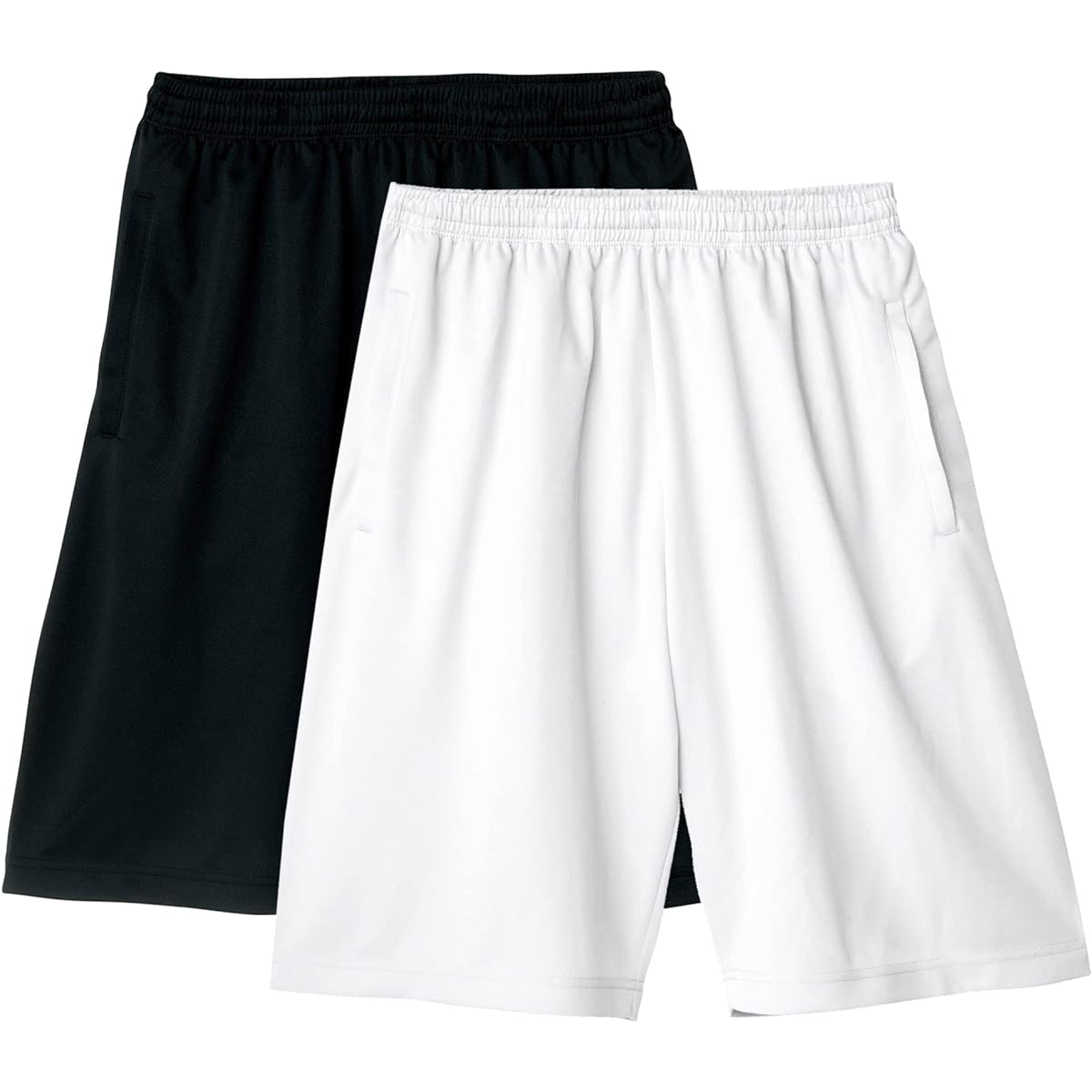 glimmer sweat-absorbent quick-drying training shorts, large size, 2-piece set, white/black LL