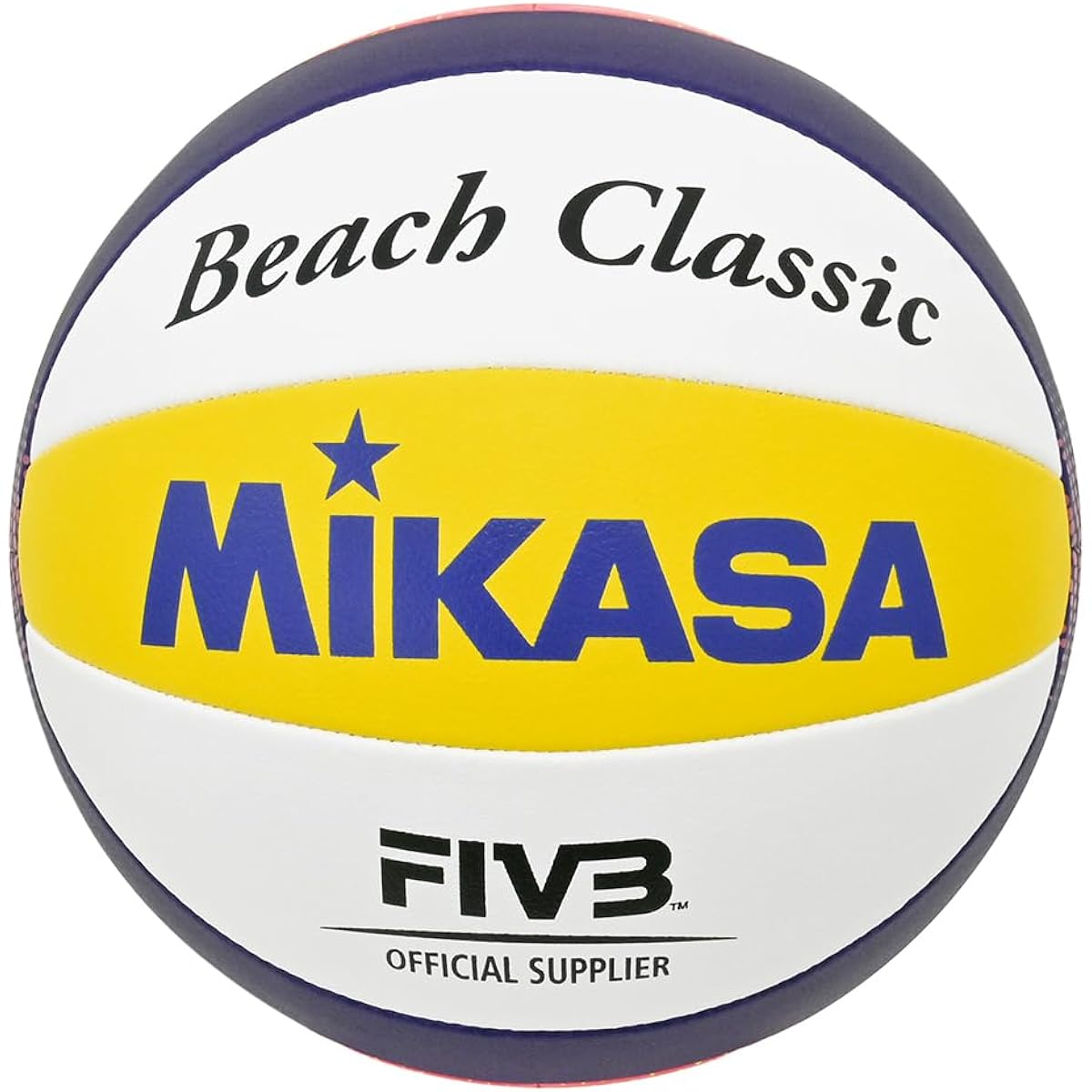 MIKASA Beach Volleyball Practice Ball (General/University/High School/Junior High School) White/Yellow/Blue/Red BV551C-WYBR Recommended Internal Pressure 0.175-0.225 (kgf/㎠)