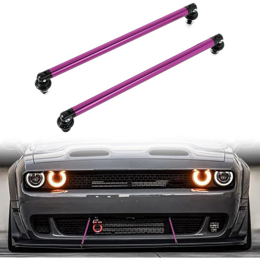 AUXMART Splitter Rod Adjustable Frontoria Bumper Lip Lip Spuritar Strat Rod Thai Support Bar 200mm 2 Pack purple