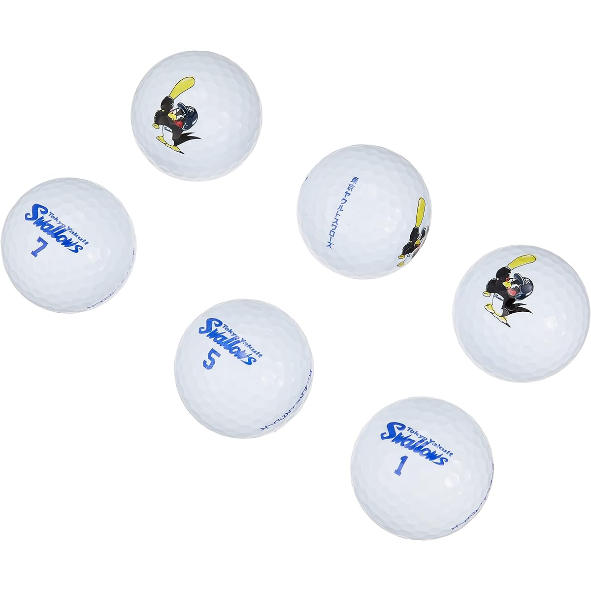 LEZAX Golf Ball Tokyo Yakult Swallows Golf Ball 6 Pieces YSBA-9782 White