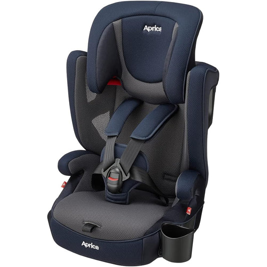 Aprica Child & Junior Seat, Seatbelt Fixed Air Groove AE, Around 1 to 11 Years Old, Long Use Child Seat with Drink Holder, Removable Backrest (Arctic Navy) 2167762