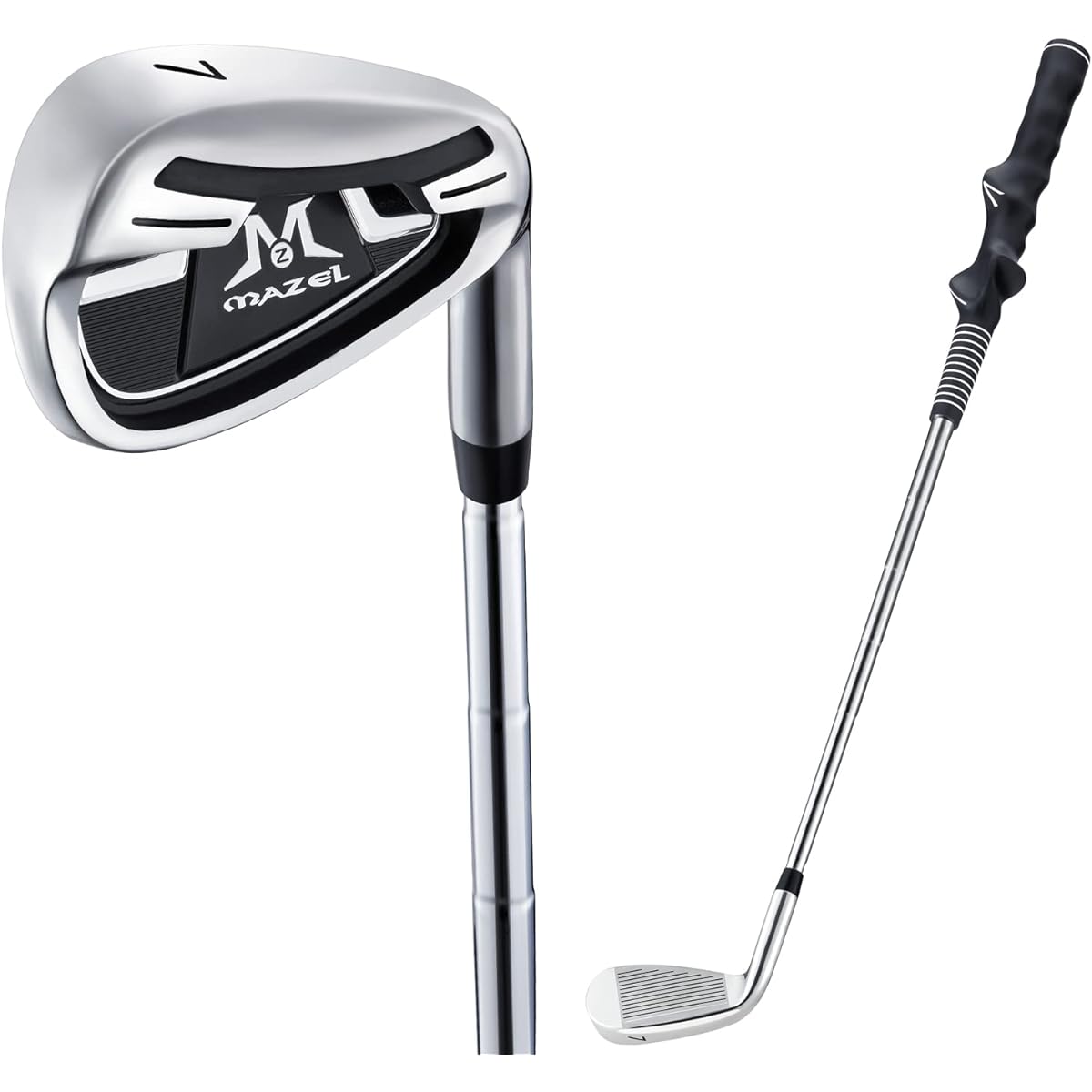 MAZEL Golf Practice Club 7 Iron Short Club Swing Practice Equipment One Speed Practice Equipment Swing Trainer Golf Aid Posture Correction Swing Correction Equipment Warm-up Stick Right-handed