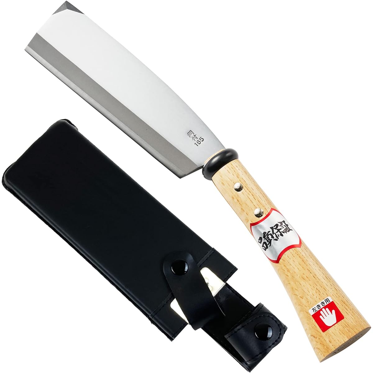 Aguri no Kura Left-hand machete with pod, 165 mm, with steel, made in Japan, made in Sanjo, Niigata Prefecture, for removing miscellaneous trees and branches, for camping and outdoor activities