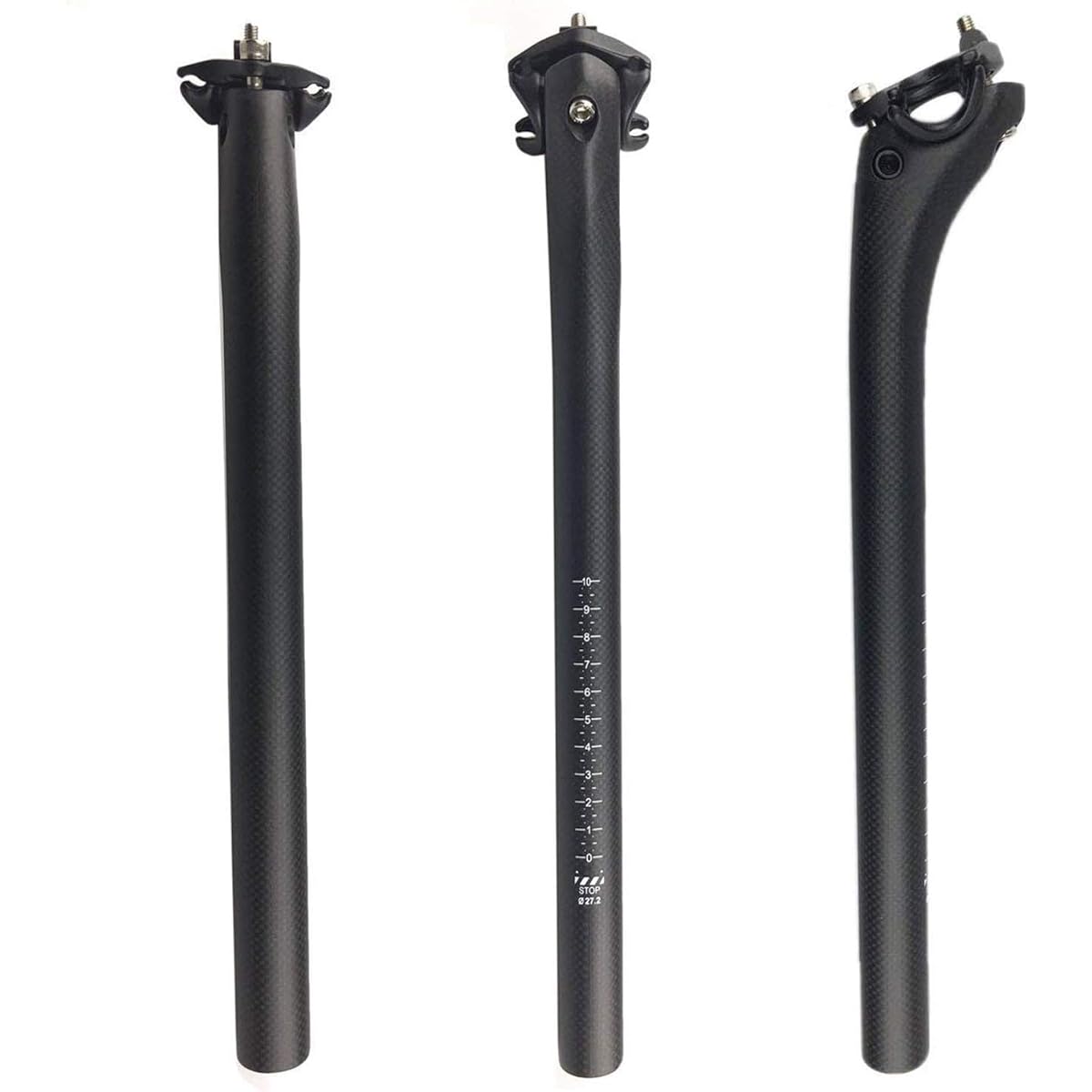 PLATT Carbon Seatpost Bicycle Ultralight 3K Brushed MTB Mountain/Road Bike Seat Pillar Vibration Absorption 25.4/27.2/30.8/31.6 * 350/400 mm