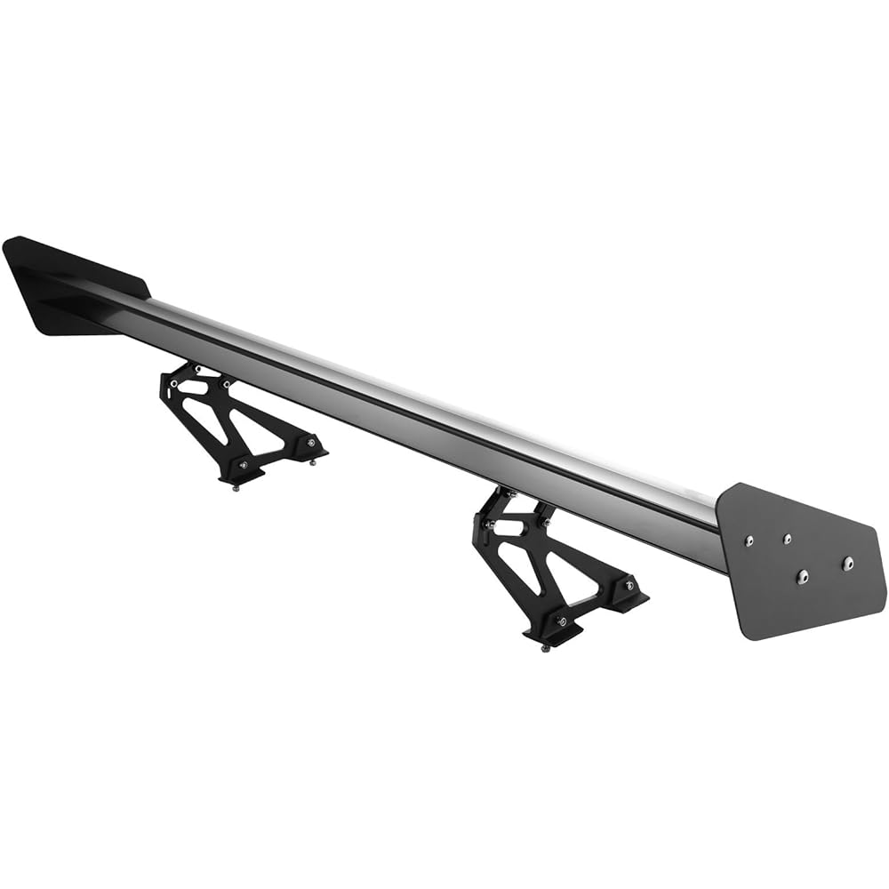 Bestequip double deck aluminum spoiler 53 inch double deck GT wing spoiler adjustable angel lightweight aluminum car rear wing rear spoiler Wing universal