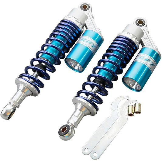 Mallofusa 12.5 Inch 320mm Pair Motorcycle Shock Absorber Rear Suspension Universal Honda Suzuki Yamaha Kawasaki ATV Go Kart Buggy Sport Bike - Blue