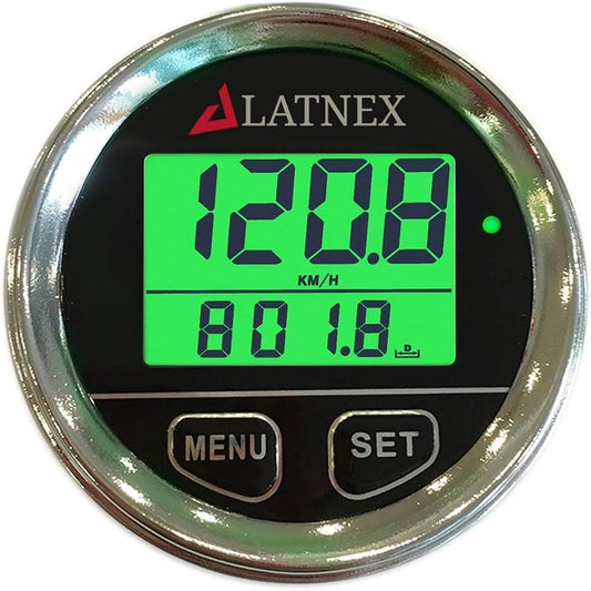 GPS Speedometer Odometer Waterproof Green/Red/Blue Digital Display with Backlight Universal Fit for ATV-UTV-Marine-Boat-Motorcycle-Car-Bike-Golf Cart (Chrome)