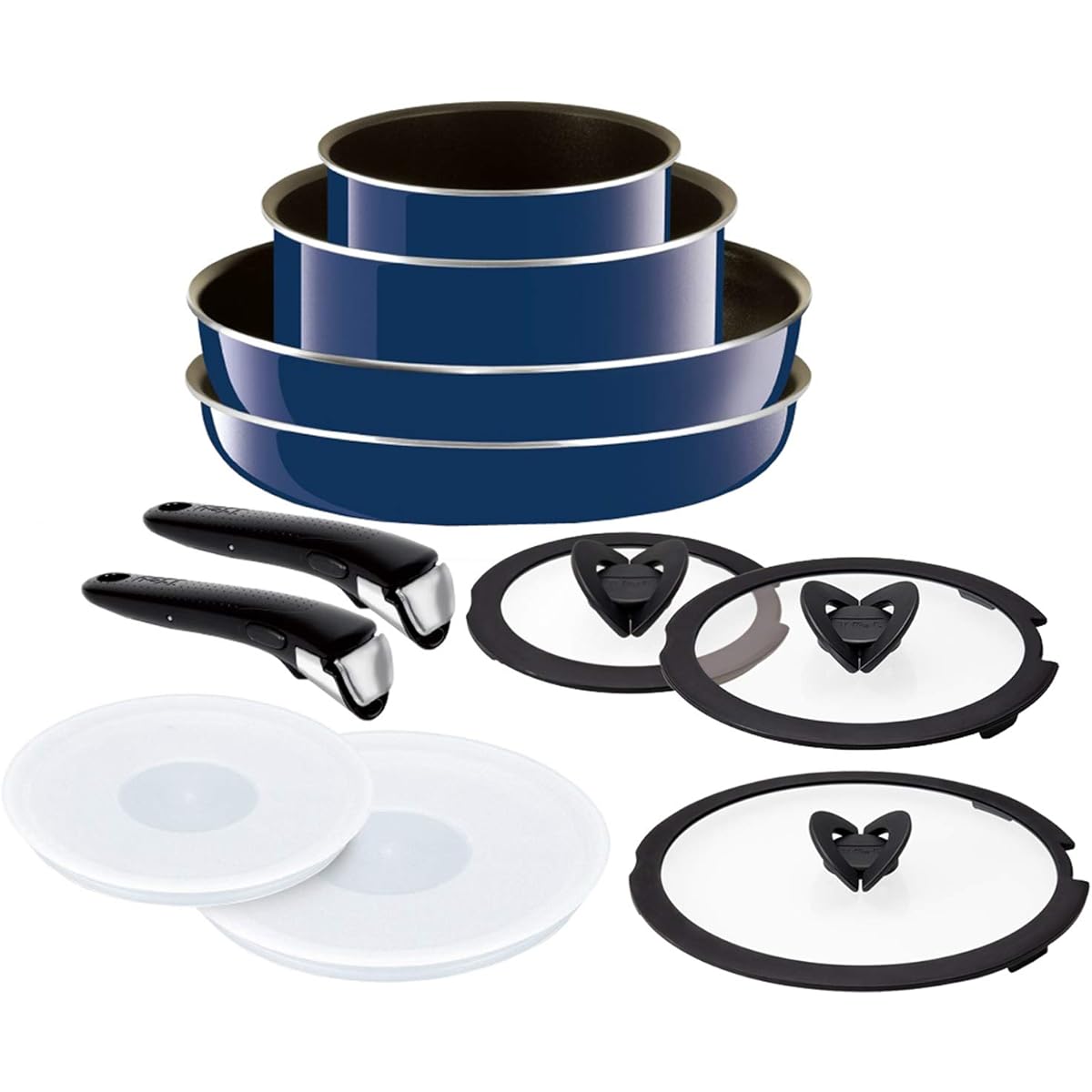 T-fal Ingenio Neo (For gas fires only) Granblue Premier Set 9 + Handle + Lid Frying pan 11 pieces Pot Set exclusive handle / Butterfly glass lid 26cm L99366