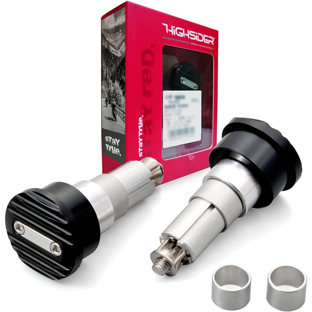 Daytona HIGHSIDER Motorcycle Bar End Mirror Adapter Left and Right Set Universal Type Compatible with Handlebar Inner Diameter 12-22mm Wave Black/Silver 16826