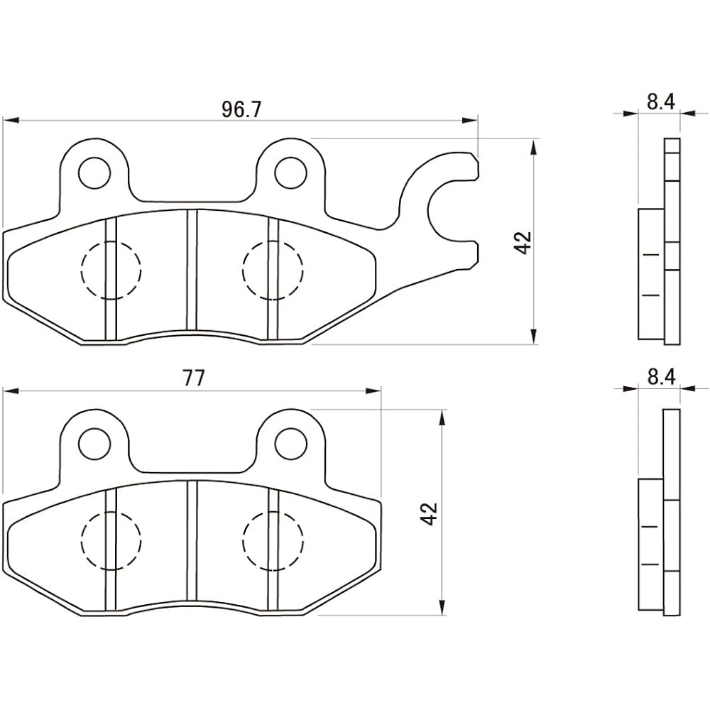 Daytona Motorcycle Brake Pad Red Pad (Semi-Metal Pad) NSR50(93-99) Z400(19-22) Ninja250(13-22) Z250(15-22) etc. 79814 Thread No.:30