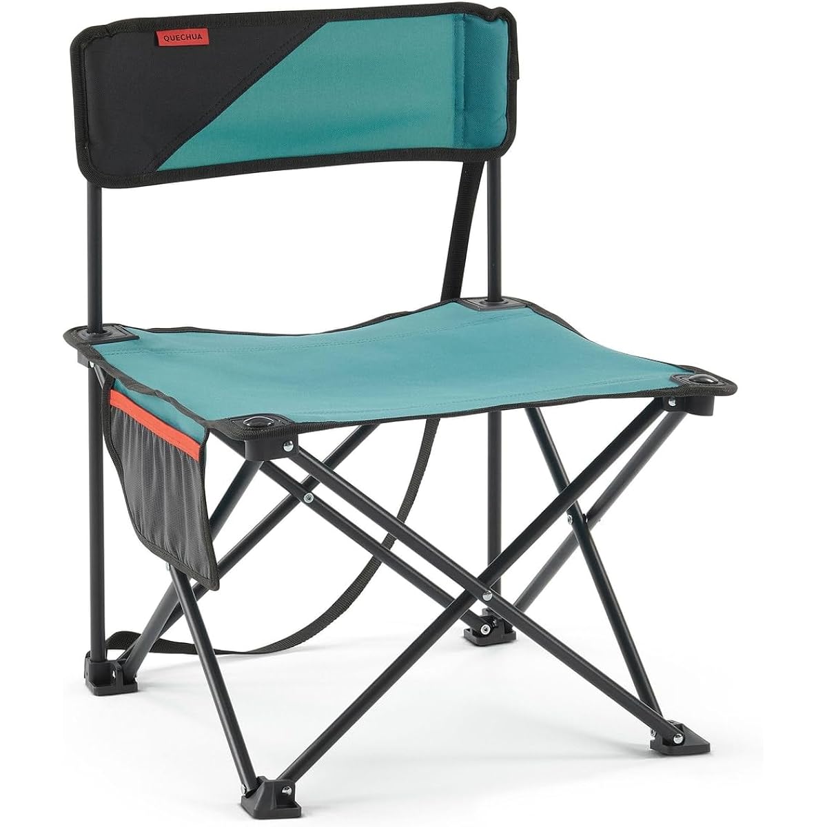 QUECHUA Decathlon Outdoor Camping Folding Low Chair with Side Pockets MH100 Compact Easy to Carry Lightweight Load Capacity 110kg