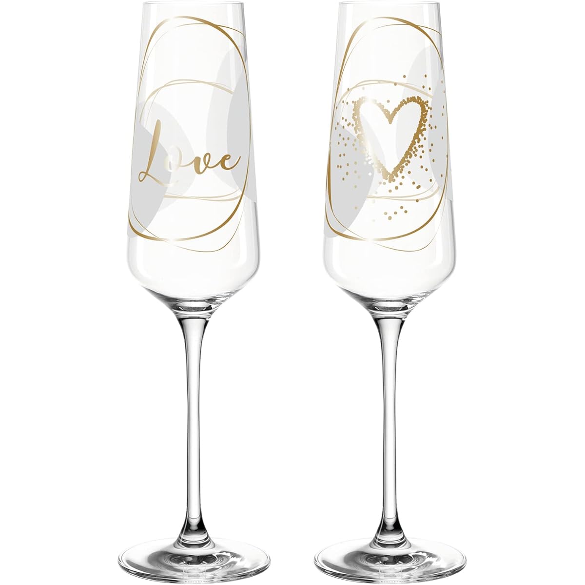 LEONARD Champagne Glass Pair Special Gift Set 280ml "Love"