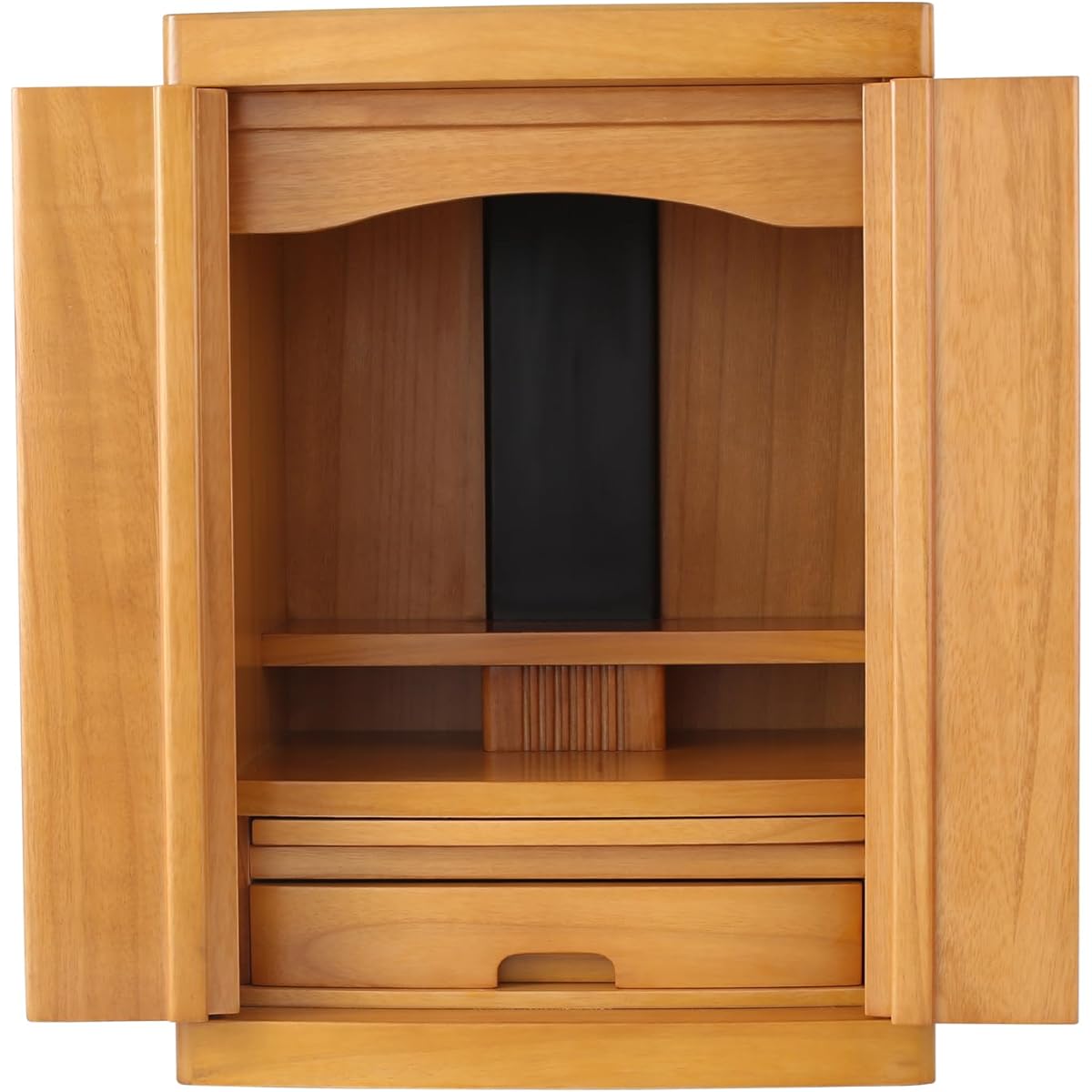 Tree Story Mini Buddhist Altar NEW15 (Small Buddhist Altar with Hidden Handle) Width 32cm Depth 25cm Height 45cm [Natural Paulownia Wood/Small Buddhist Altar Mini Modern/Lightweight/Furniture Style] Ideal for Japanese/Western Rooms/Living Rooms (Natural)