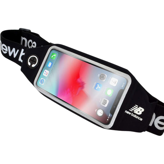 [New Balance Genuine Product] New Balance "Running Pouch" New Balance Waist Pouch Compatible with iPhone Smartphone Thin Lightweight Stylish Men Women (Black)