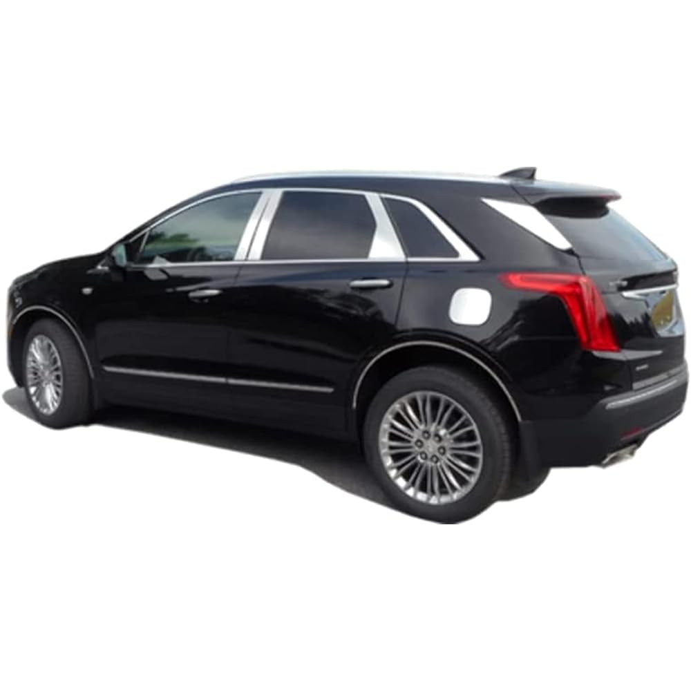 QAA is compatible with the 2017-2020 Cadillac XT5 12 Piece Stainless steel pillar post trim, two front pillars and one triangle piece, mirror front PP57263
