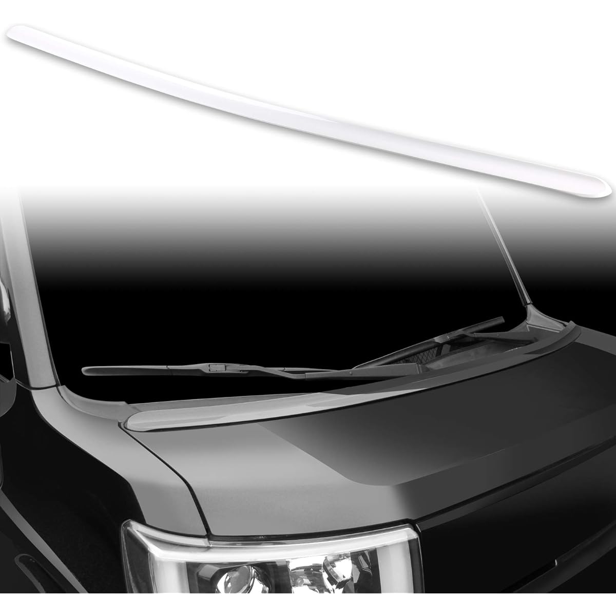 [FYRALIP] Insect Repellent Hood Spoiler, Genuine Color Painted for Daihatsu Wake Model Exterior Aero Parts, Double-Sided Tape Mounting, Color Code: W24