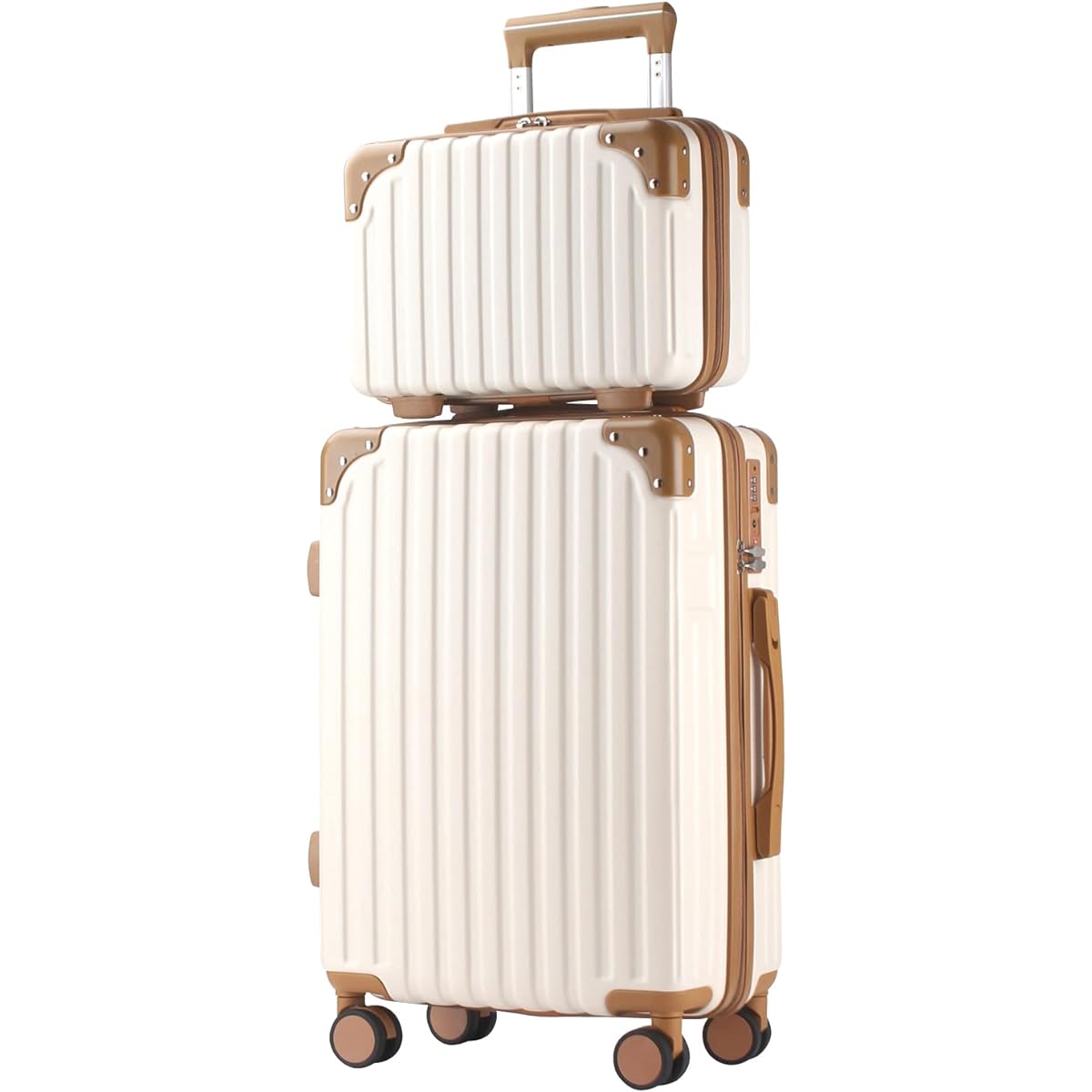 [Rio] Suitcase Parent and child set Carry case with mini case Easy to move silent 8 wheel casters, international standard TSA lock system S size (41L + 9L carry-on) Beige