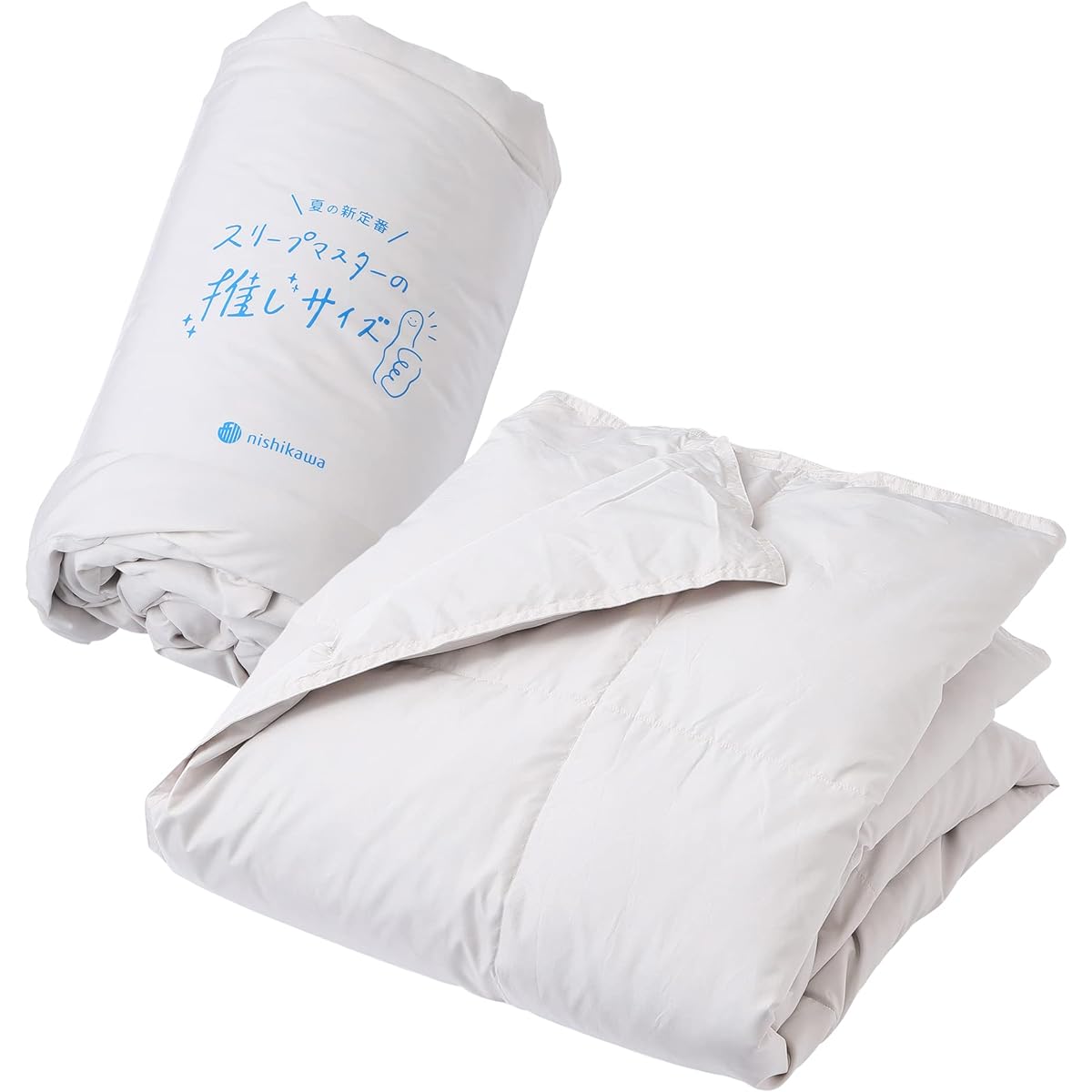 Nishikawa Washable Down Jacket Single Perfect size for summer thought out by a sleep master 135X185cm 50% duck down Lightweight Compact and easy to use Easy to care Beige KE03490421300