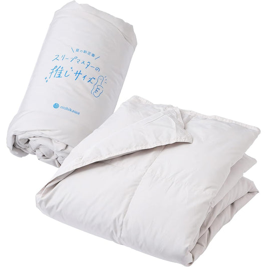 Nishikawa Washable Down Jacket Single Perfect size for summer thought out by a sleep master 135X185cm 50% duck down Lightweight Compact and easy to use Easy to care Beige KE03490421300