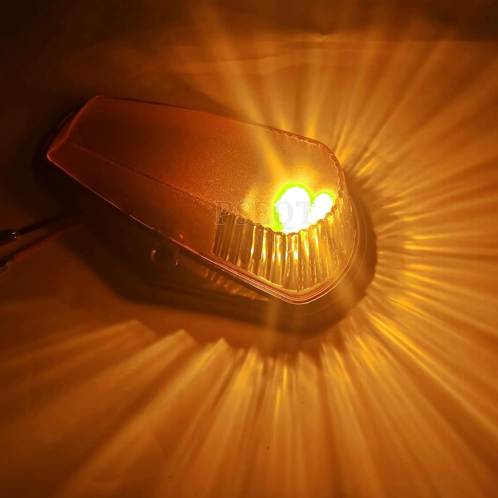 PSEQT 5 Cab Roof Marker Light Amber LED Top Clearance Marker Light F150 F350 1980-1997 Super Duty Pickup Track 12V Signal Running Light Amber Cover & T10 With LED