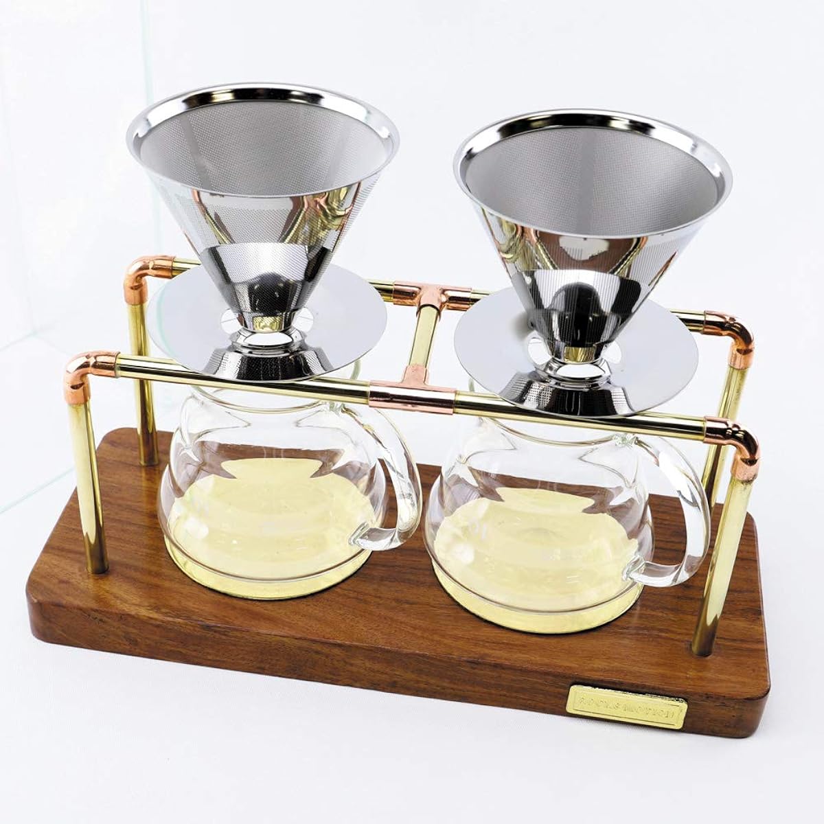 Double coffee dripper set made of brass (Rocksmotion Coffee Selection)