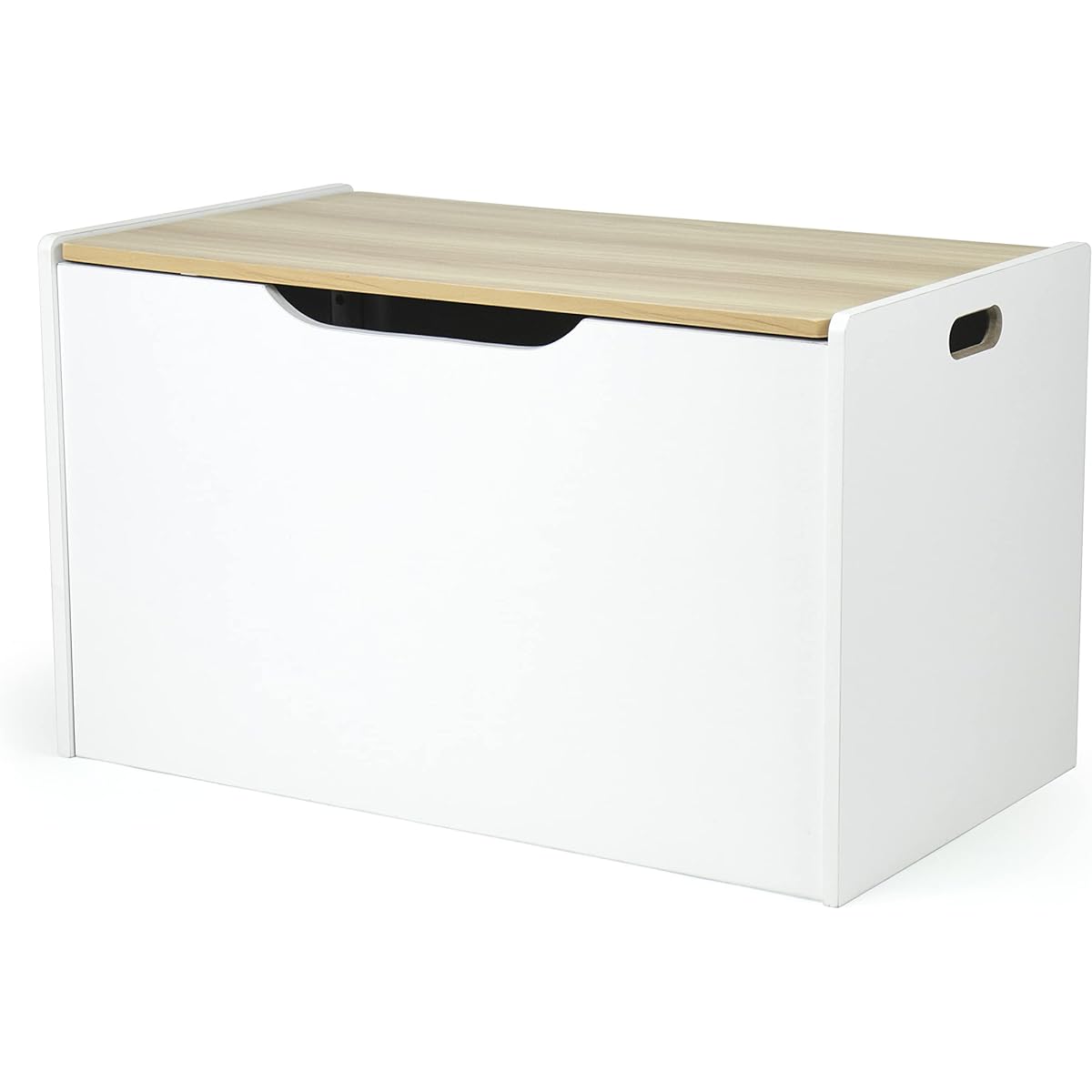 Humble Crew Expedition Toy Storage Chest, White/Natural Wood, Width 69 x Depth 38 x Height 42cm, with lid and hinges [Regular Japanese import product]