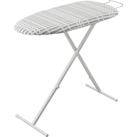 Yamazaki Jitsugyo Scandinavian Style Press, Check Gray, Approximately W80 x D36 x H52-77cm (when used), Living Standard, Ironing Board, Stand Type, Adjustable Height 2844