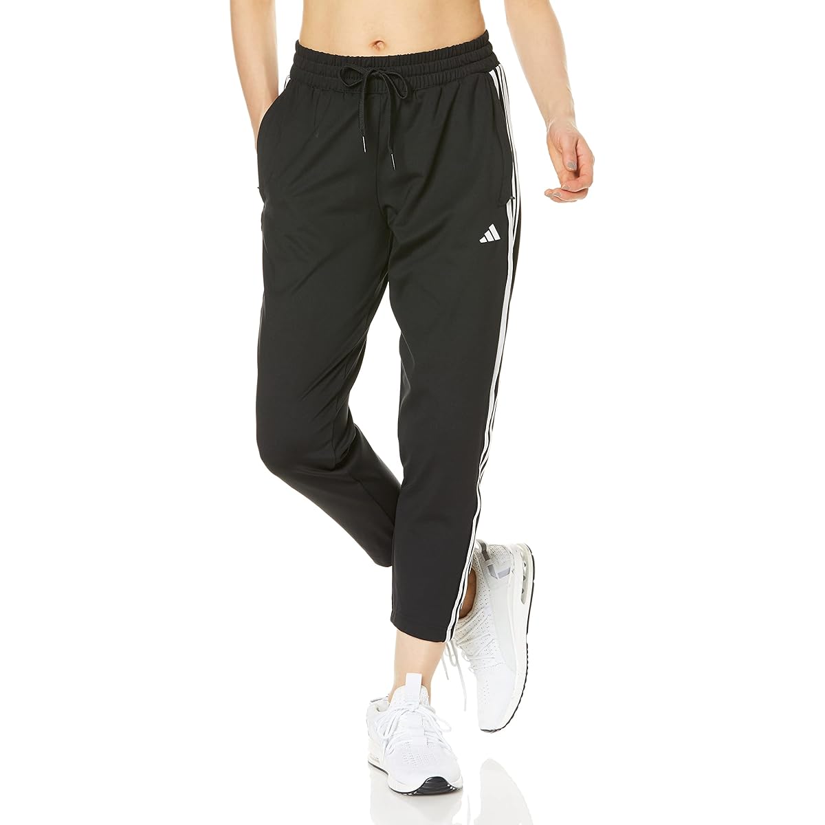 Adidas ZK895 Women's Sweat Pants Aero Lady Made4Training 7/8 Knit 3 Stripes Tapered Pants