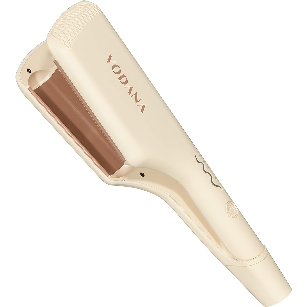 VODANA Triple Flow Wave Iron [Japanese Genuine Product] [Japanese Specification Plug] Just Pinch Wave Iron Yoshinmori Waist Curling Korean Style Hair Minimize Damage (32mm, Tiramisu Brown)