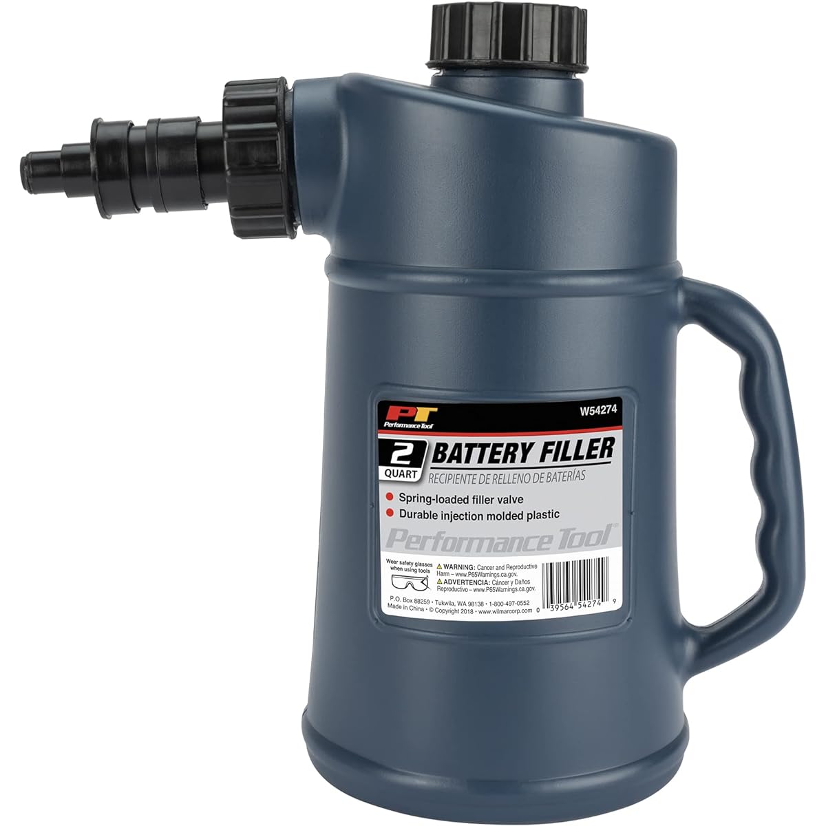 Performance Tool W54274 Battery filler automatic shut -off and valve with valve 2 Quat