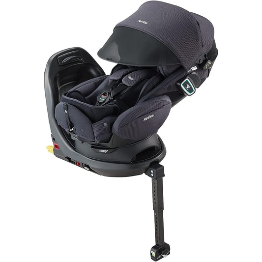 Aprica Child Seat ISOFIX Fixed Fradia Glow ISOFIX Safety Plus Premium 0 Months to Around 4 Years Rotating Bed Type R129 Compatible (Cascade Navy) 2139044