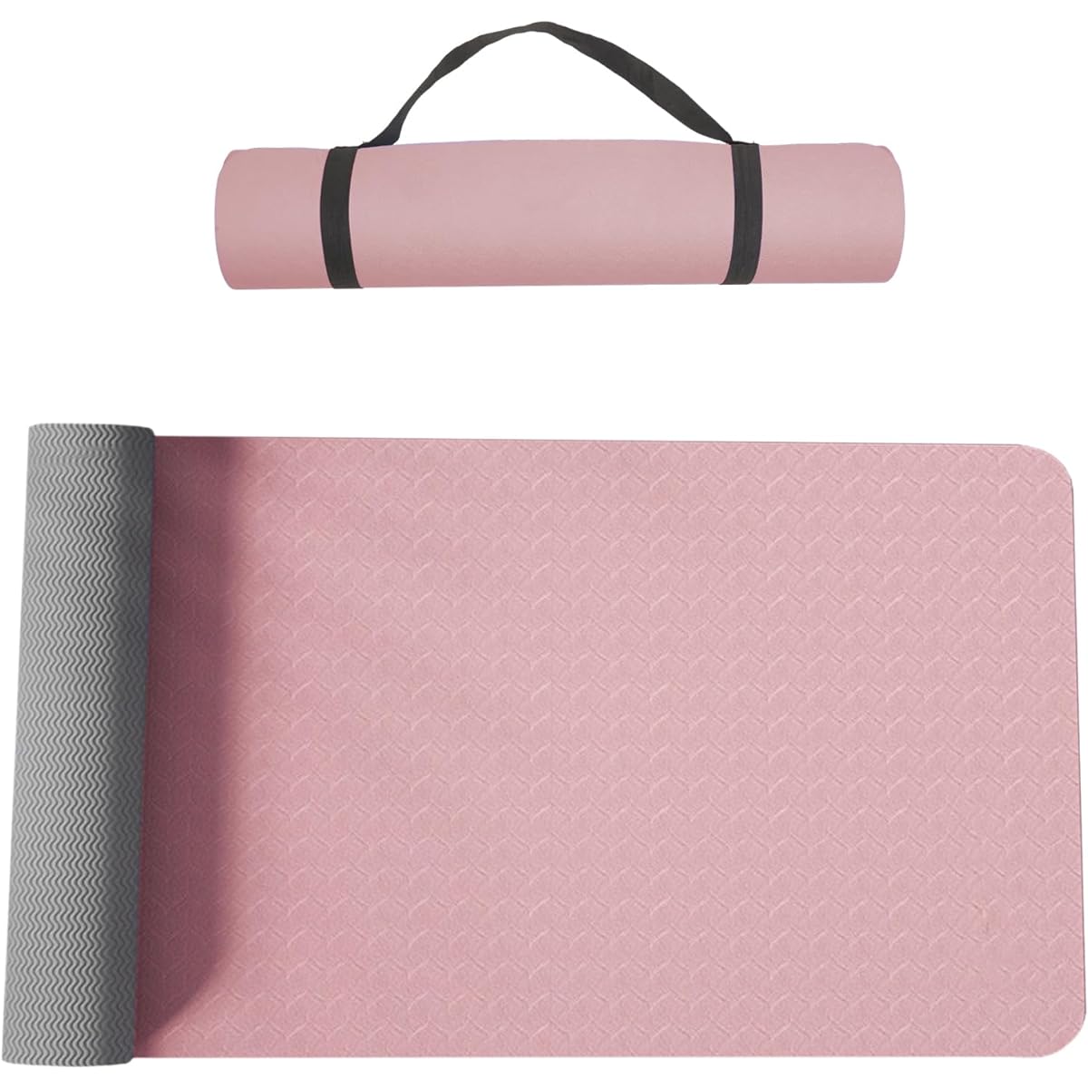 [Sakura no Koi] Yoga mat training mat foldable mat TPE eco material soft high bullet double-sided non-slip belt suitable for body position line yoga muscle training prati dance meditation etc.