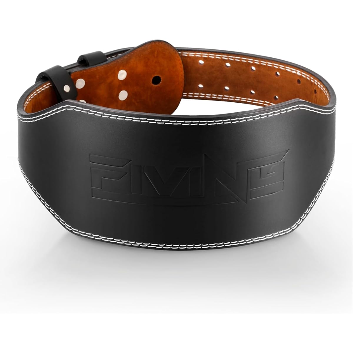 FIVING Training Belt, Cowhide, Weightlifting Belt, Muscle Training Belt, Powerlifting Belt, For Beginners to Advanced Squat Belt, Abdominal Pressure Belt