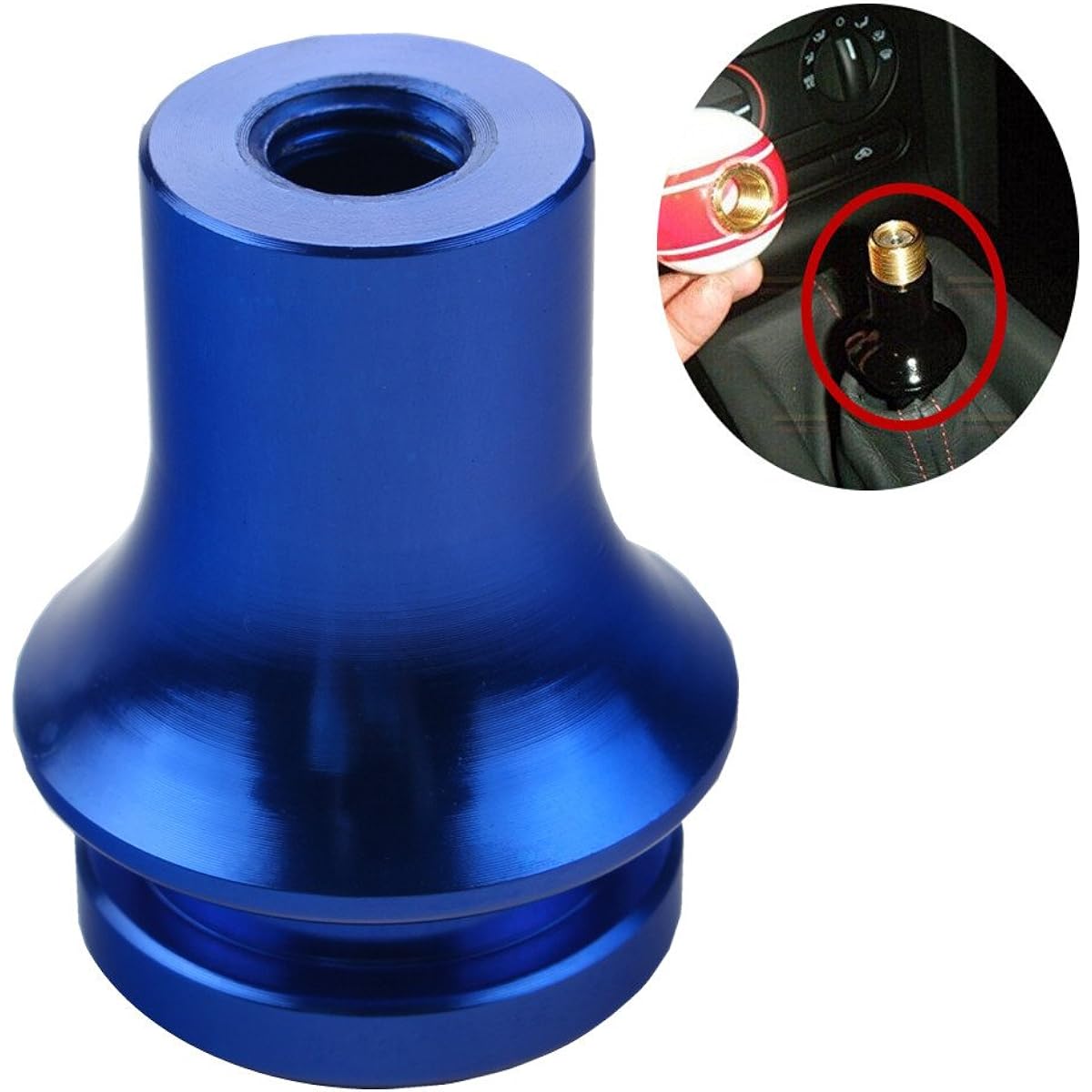 DEWHEL Shift Knob Boots Retainer/Adapter Manual Gear for Shift Lever 10 × 1.5 Blue DE-6008BL