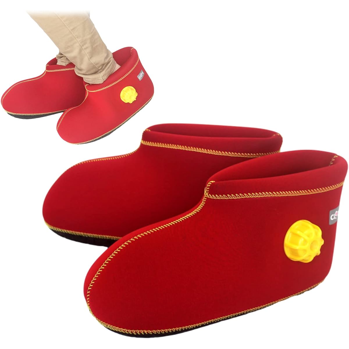 Soft hot water bottle for feet, short type [S size red] Klotz hot water bottle that you can wear, keeps your whole body warm and is great for saving energy