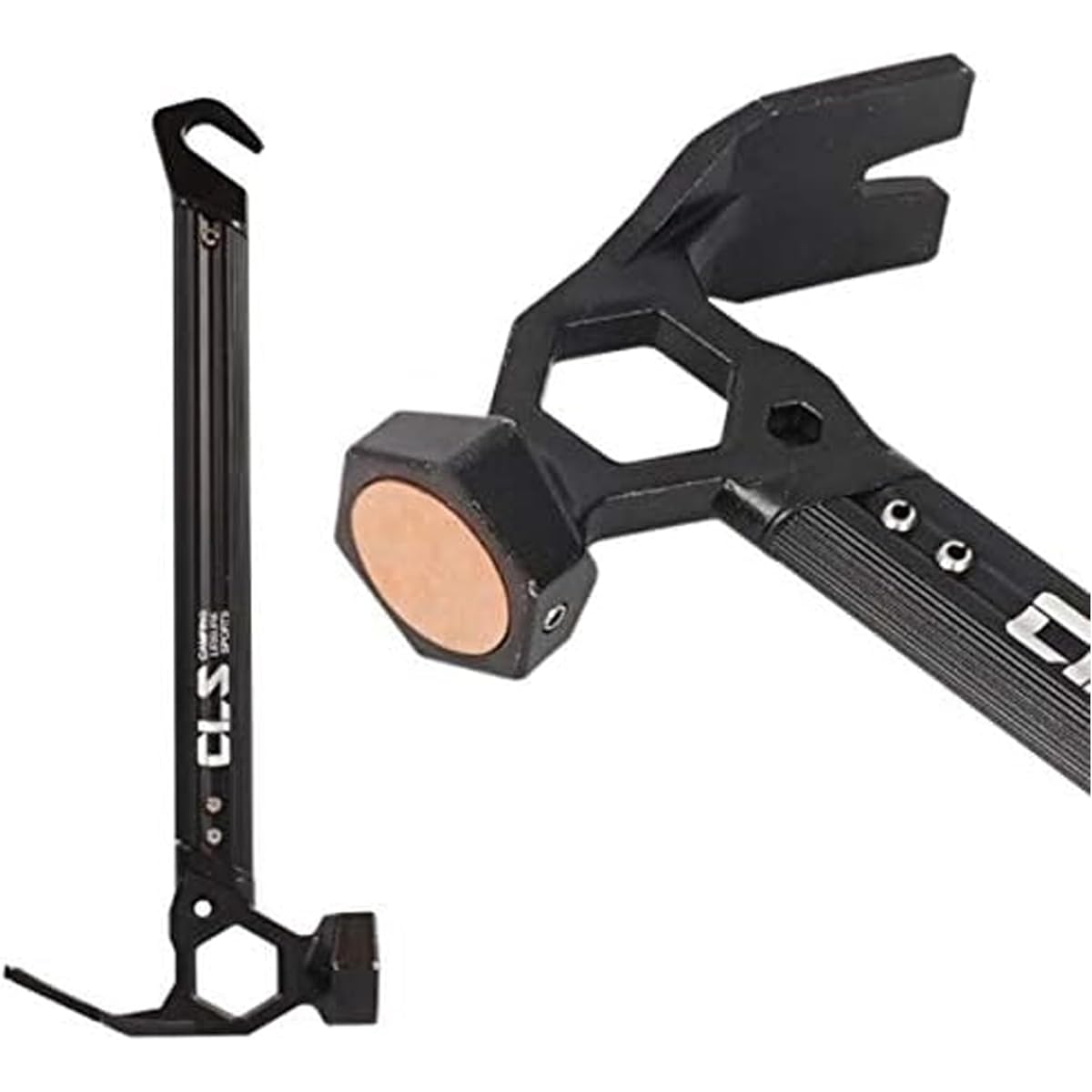 SWAG GEAR CLS Peg Hammer, Lightweight, Stainless Steel, Tent Hammer, For Outdoor Use, Peg Hammer, Tent Hammer, Camping Hammer, Multifunctional Peg Hitting, Peg Removal, Outdoor, Mountain Climbing, Touring Camping, Campsite Camping (Black)