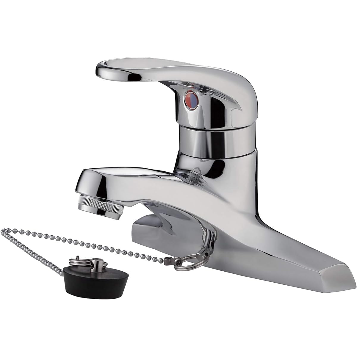 SANEI Single Mixer Faucet for Washbasin, Foaming Water Discharge, Mounting Pitch 102mm, Rubber Stopper Included, JIS Standard K57C-13