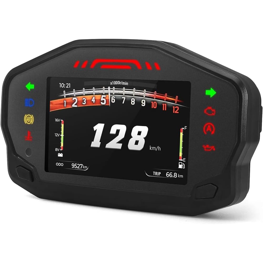 LED Indicator Odometer Fits for All Motorcycles HD Universal Motorcycle Dashboard Speedometer Tachometer 2/4 Cylinder Digital Motor LCD Instrument Panel