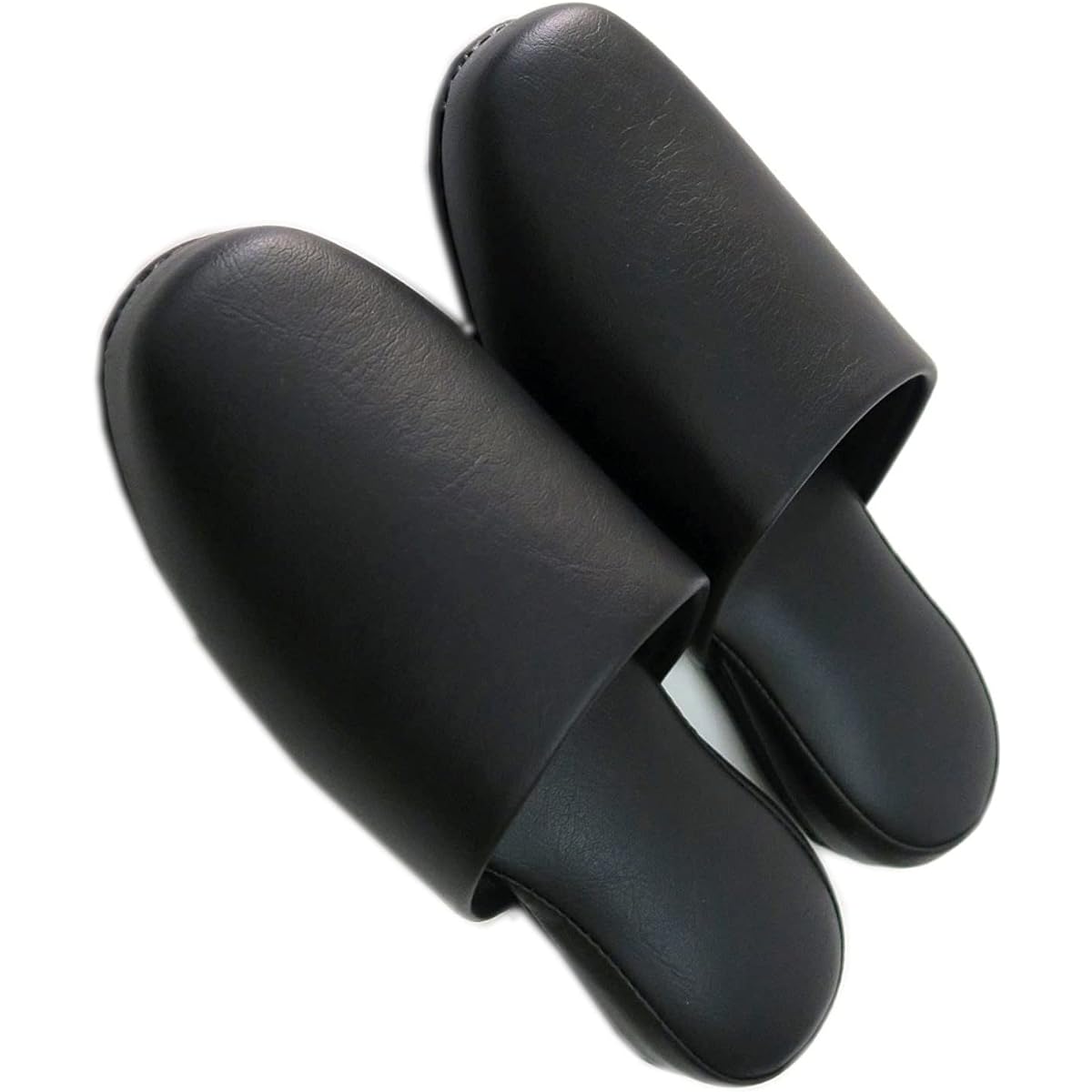 [TOKYO SLIPPER] Antibacterial leather-like vinyl slippers, black limited edition [Set of 10 pairs] [Thick sole, antibacterial treated, wipeable with water] Anti-slip, unisex, for commercial use, for guests