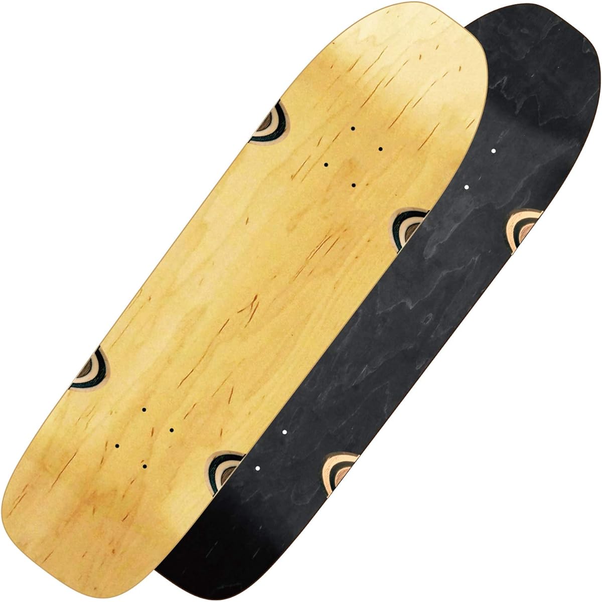 OMG! Skateboard Elite Cruiser Blank 8.75 inch Deck Skateboard Wood Grain Plain 100% Maple