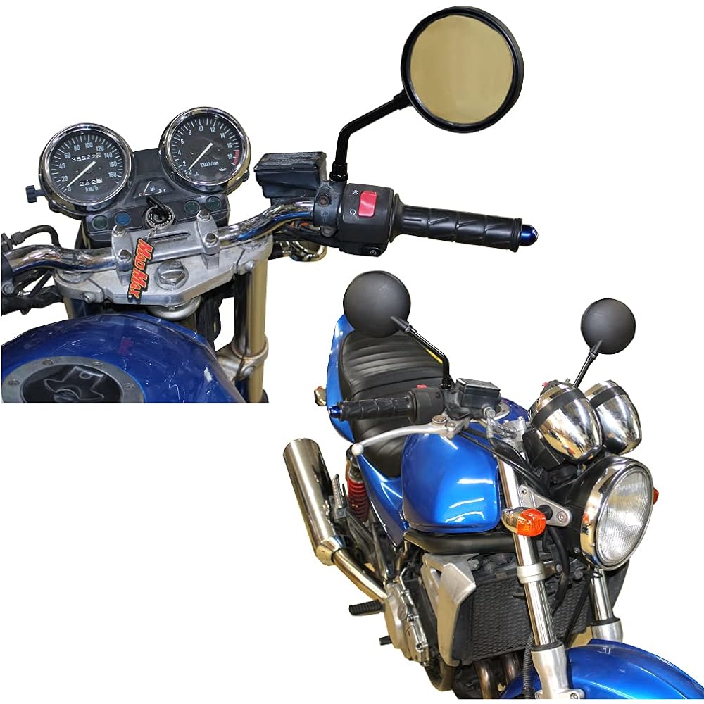 Motorcycle mirror KAWASAKI Z2 type mirror 10mm short stay black 2 pieces