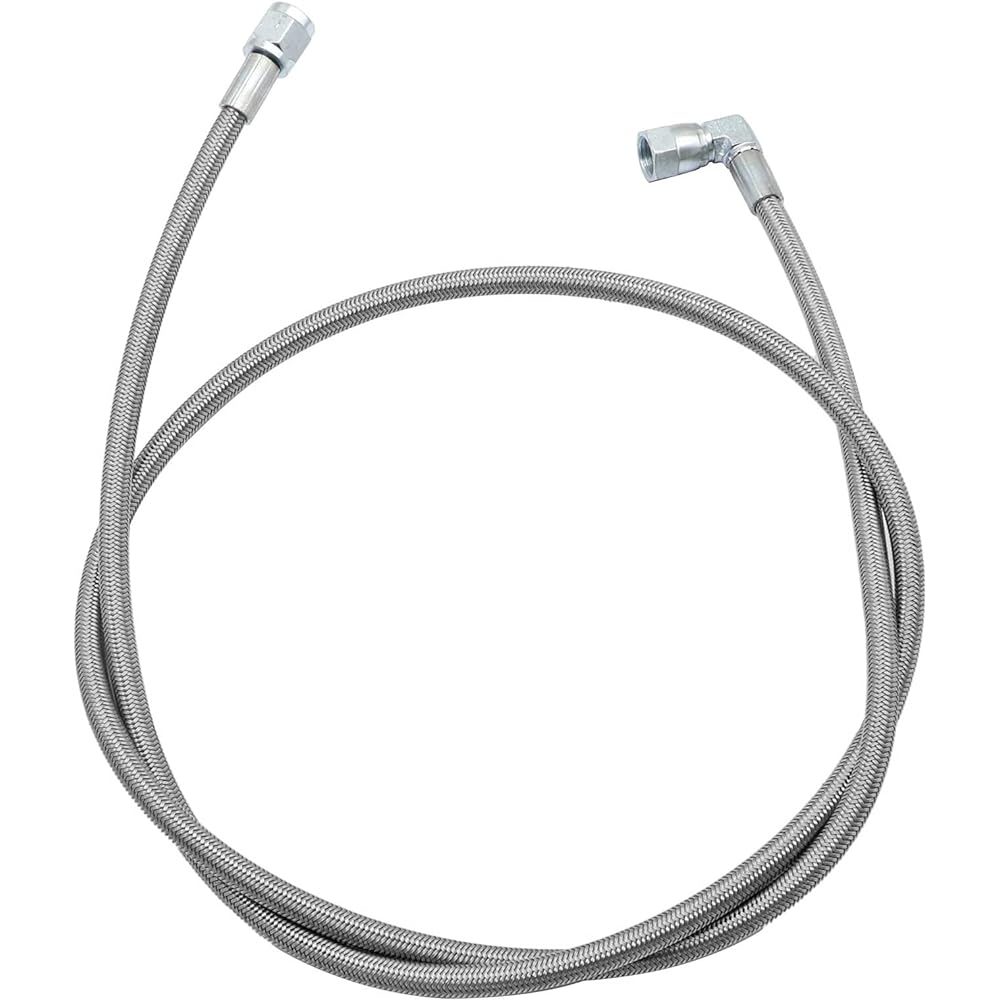 SecosAutoparts Turbo Oil Feed Line 48" Steel Braid 4AN 90 Degree Straight Hose End Pressure Stainless Steel Remote Turbocharger Sensor Teflon 4 AN 551867